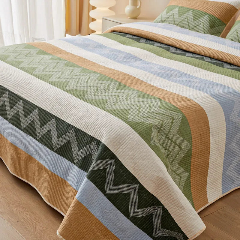 Pure cotton printed bed sheet set in modern pattern for 2.2 metre beds