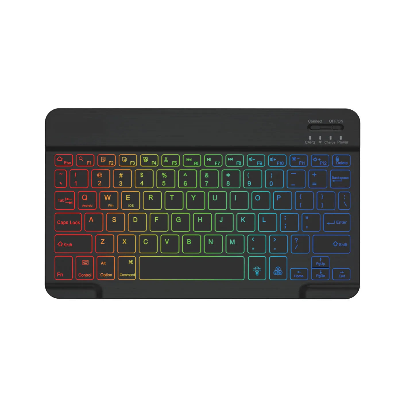 10-inch backlit Bluetooth wireless keyboard for tablets and mobile phones in various colour options