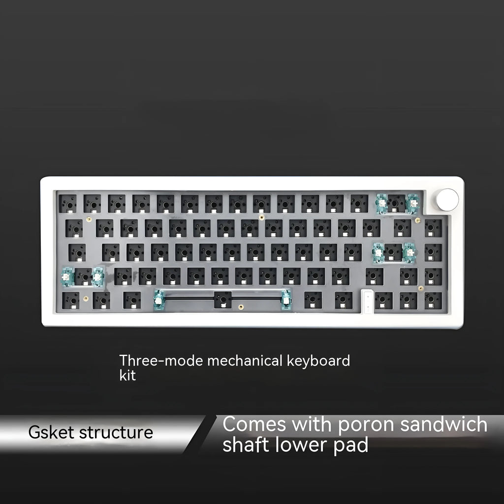DIY hot-swappable RGB mechanical keyboard kit with control knob in seven colour options