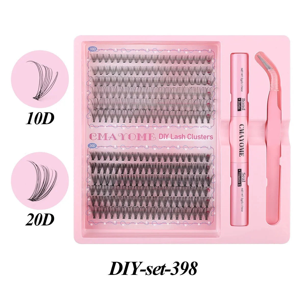 DIY single cluster individual false eyelashes set with natural thick mixed split type style