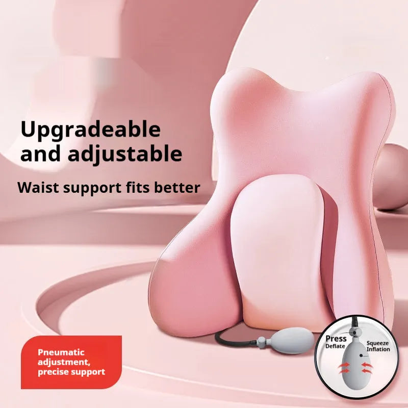 Ergonomic backrest waist pad with memory foam filler in solid colour options.