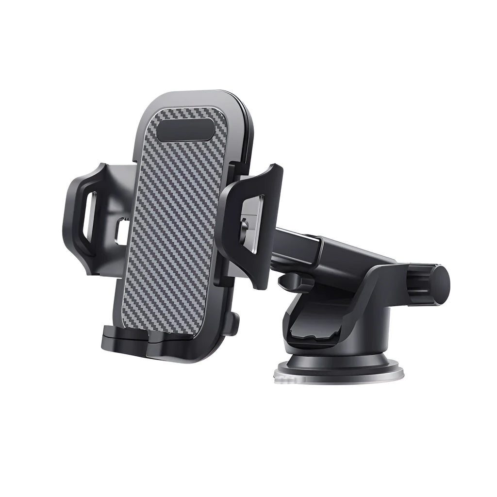 Black car phone holder for mobile phones sized 4 to 7 inches