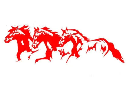 New Three Horses auto decal body sticker in selected colour measuring 25x8cm made of PET material