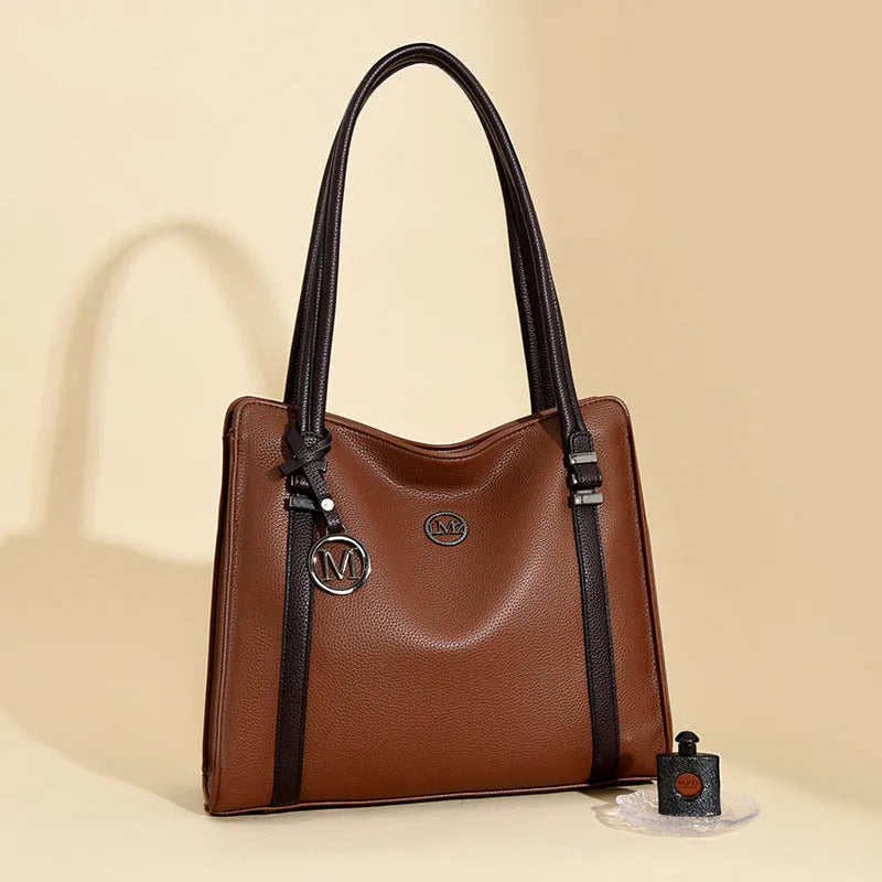 Women's genuine leather crossbody bag in European American retro style with large capacity