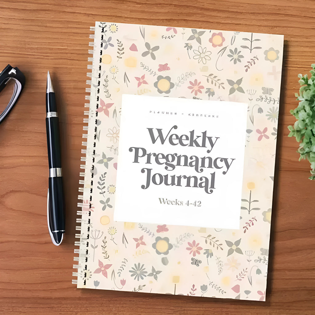A5 pregnancy weekly diary notebook with bound pages for expecting mothers' journaling
