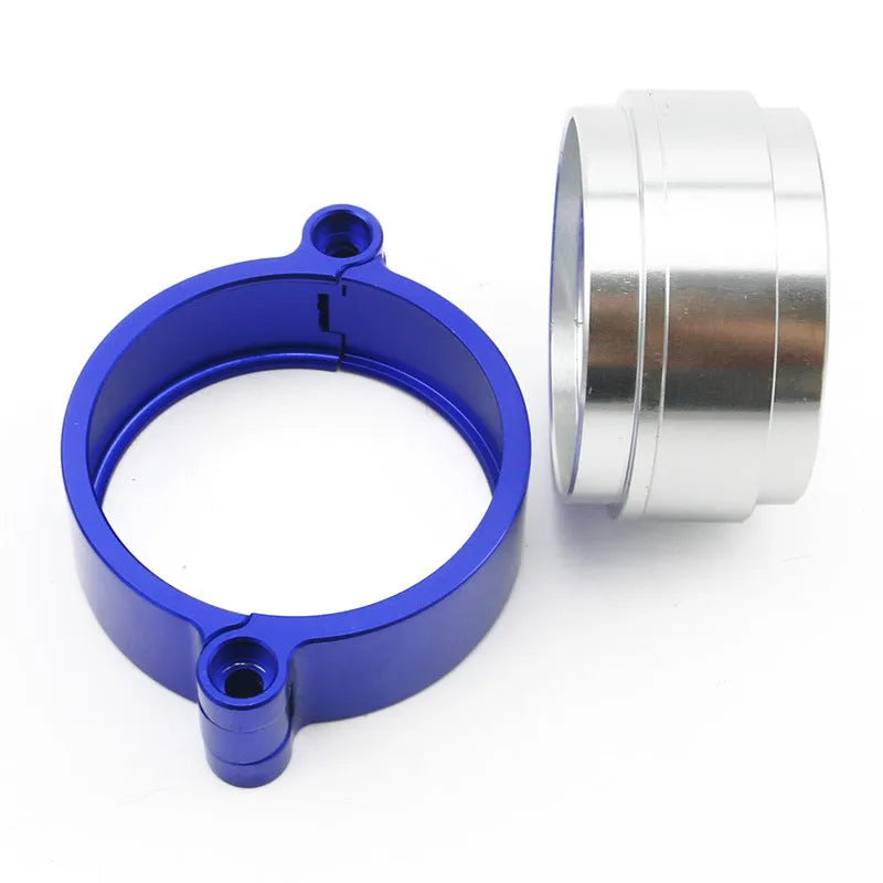 Aluminium fixed movement clamp for turbo exhaust in black blue red colours with 800psi pressure rating