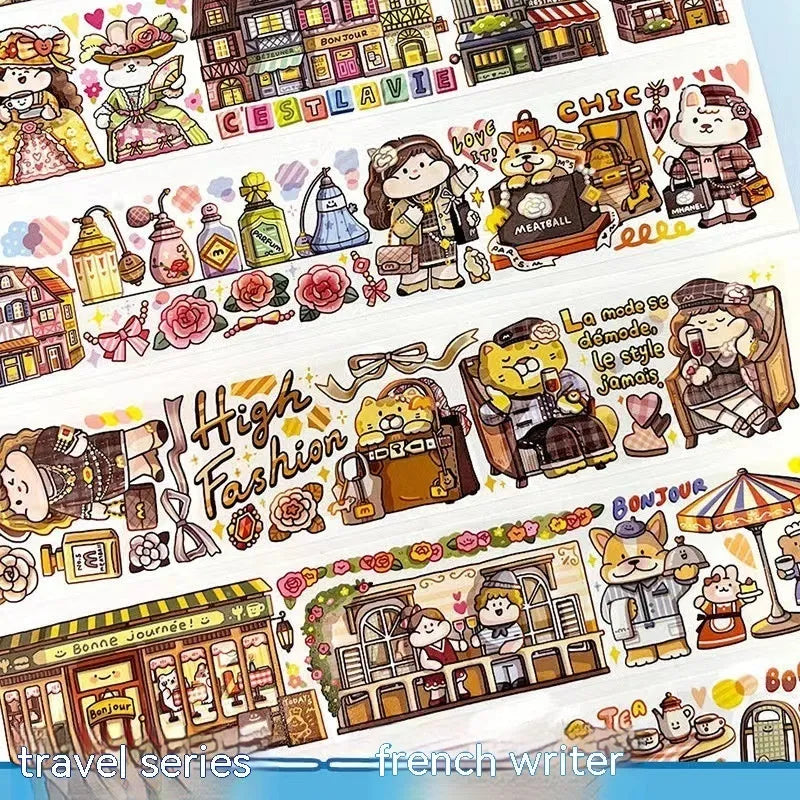 Cartoon character stickers on Japanese paper for haemorrhoid tape packaging decoration
