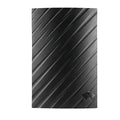 Black plastic HD digital television antenna with mounting screws and adhesive tape.