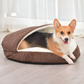 Brown cloth dog kennel with removable washable design for easy cleaning