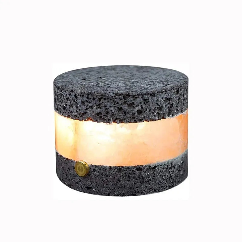 Orange volcanic rock USB night lamp with essential oil diffuser and touch dimming controls