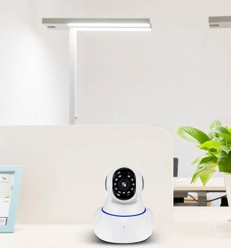 White wireless dome security camera with 3.6mm lens for HD night vision monitoring