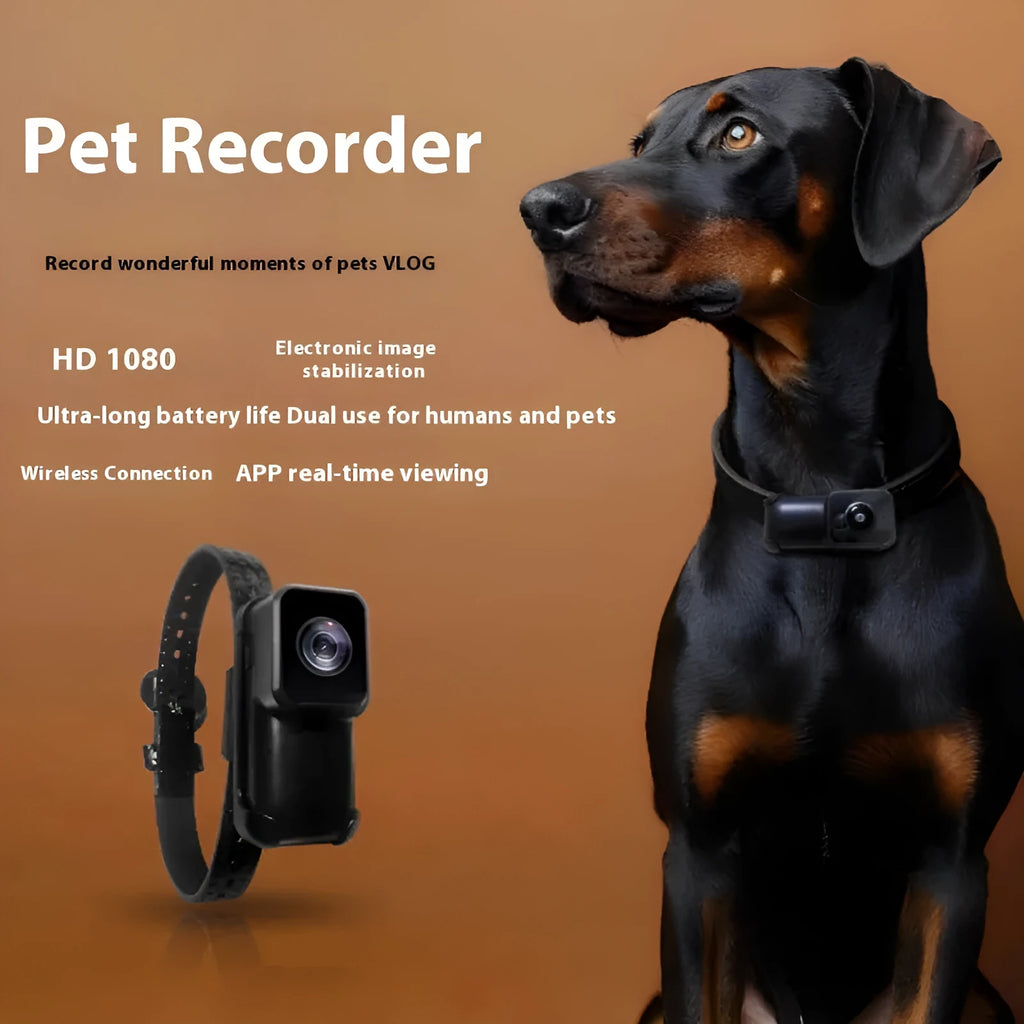 Black WiFi camera neckband recorder with compact design for hands-free 1080P recording