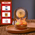 Glass dandelion night light ornament in gradient colours for home decor