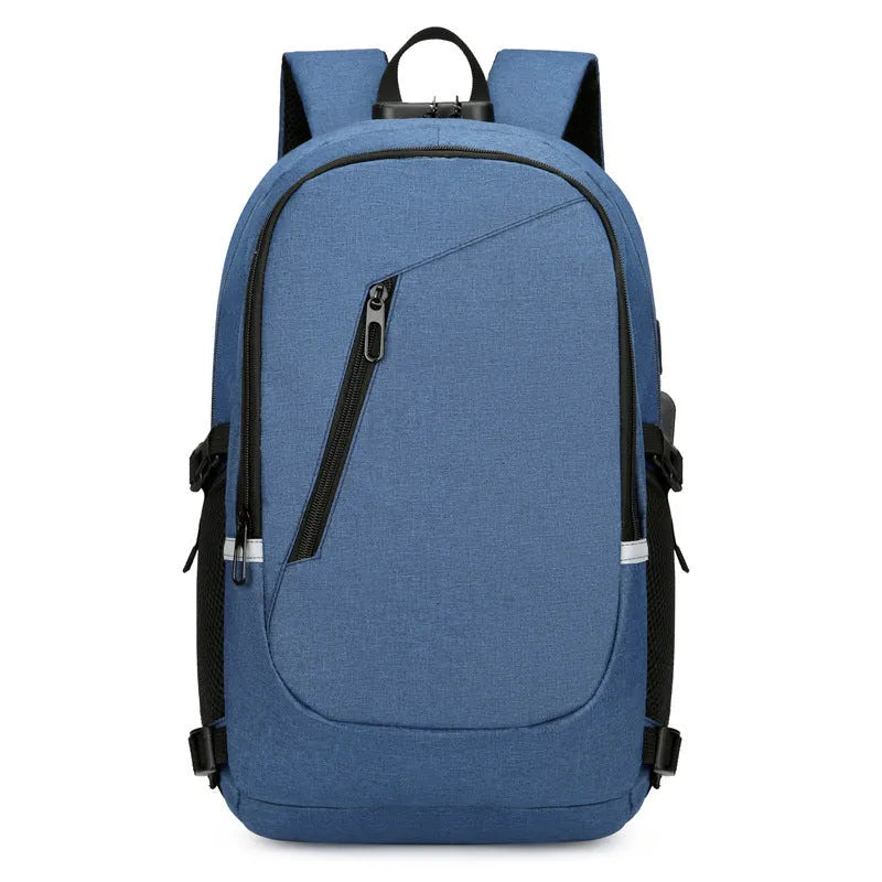 Oxford cloth computer backpack in solid colour with street trend style design