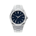 Men's stainless steel waterproof business watch with quartz movement and butterfly buckle