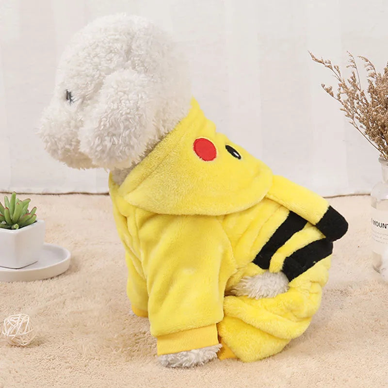 Fleece hoodie coat for cats and dogs in multiple sizes for autumn winter warmth