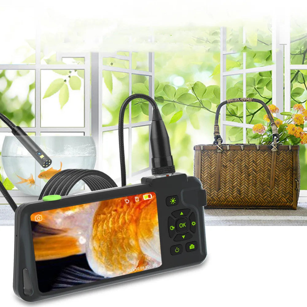 Handheld portable industrial endoscope with 4.5-inch screen and 1-metre long 5.5mm inspection probe