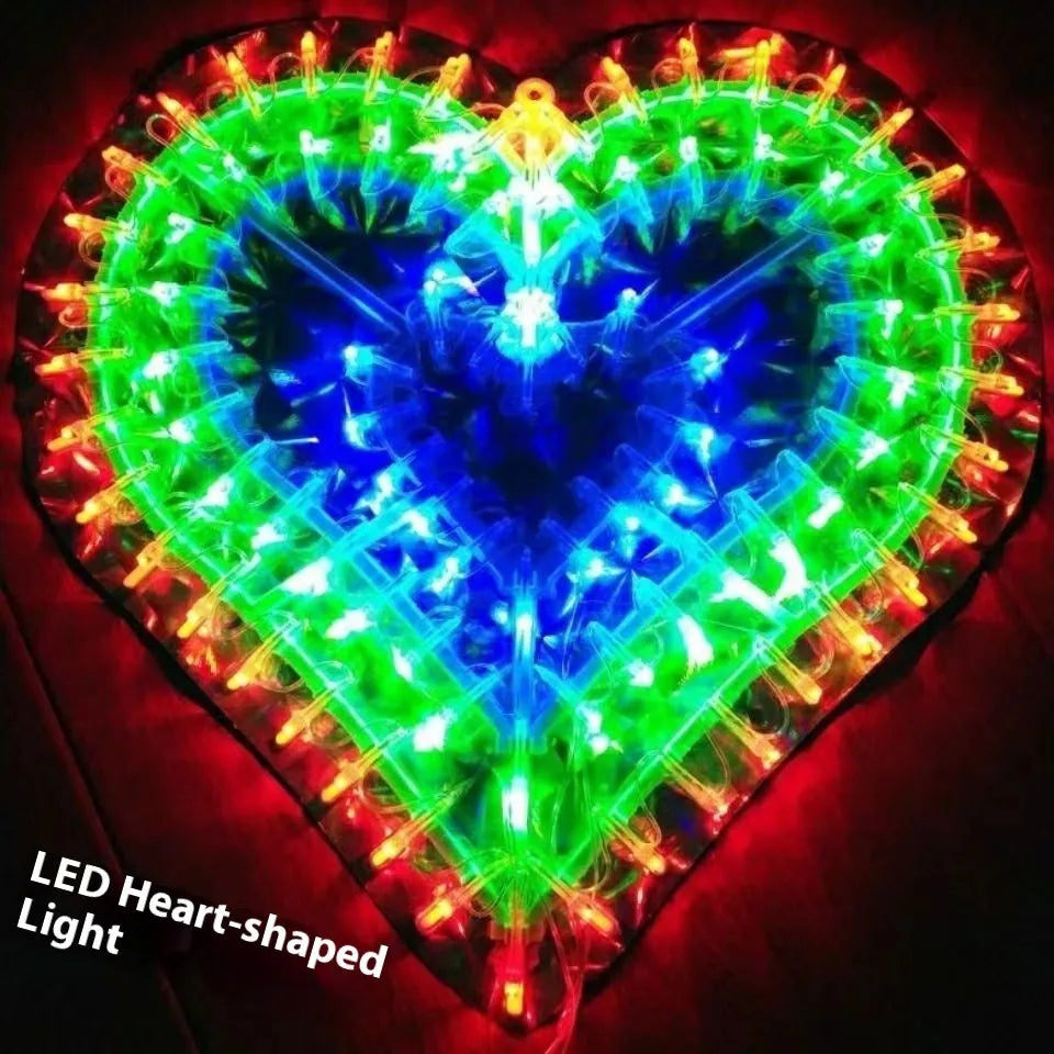 Christmas Festival outdoor decorative string lights with multiple coloured designs including peacock lamp, love heart, sunflower, and star shapes