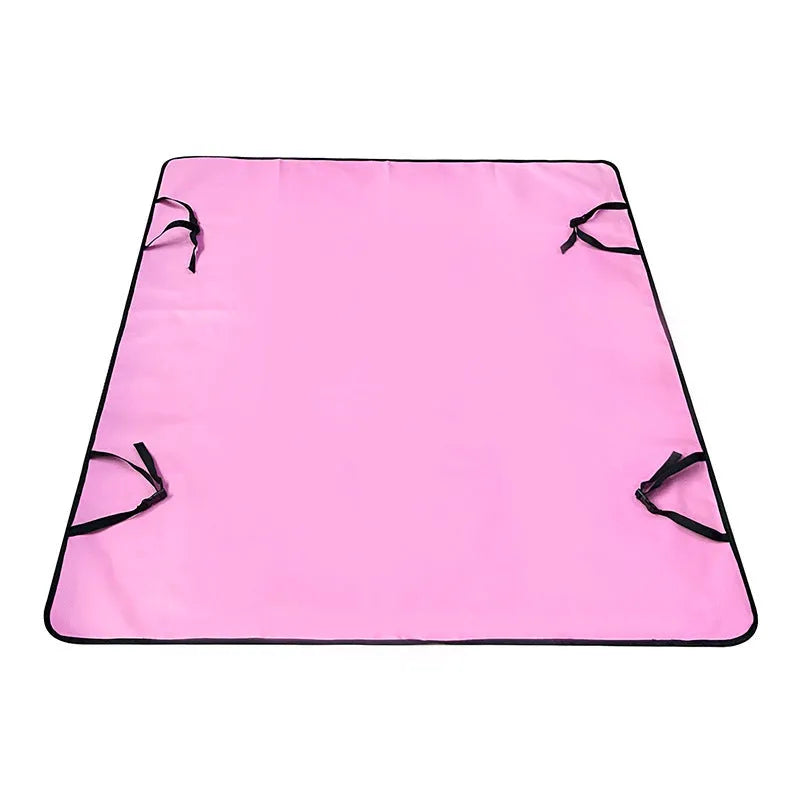 Car pet mat for rear seats with water resistant cloth and dog paw print design in grey colour