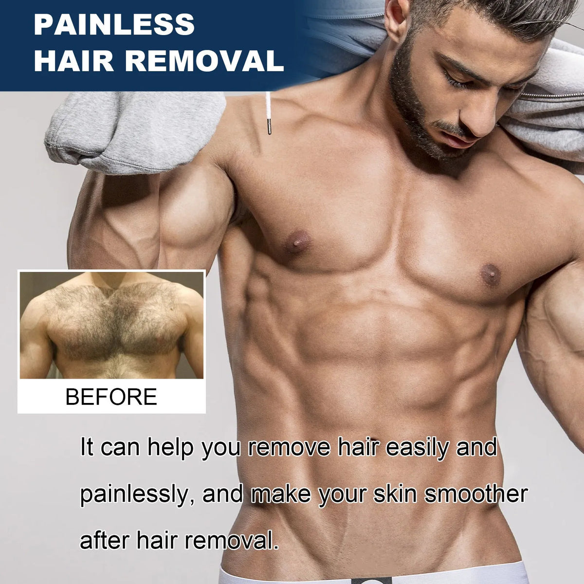 100ml bottle of men's mild hair removal cream for beard, armpit, hand and leg