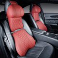Car neck pillow and lumbar support pillow set with wavy pattern in beige colour option