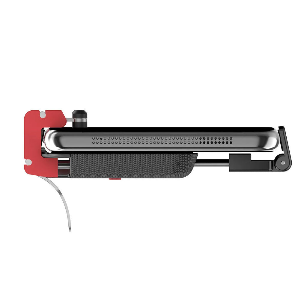 Black metal PG-9137 phone gaming bracket with adjustable trigger and telescopic clip for 67-87mm wide phones.