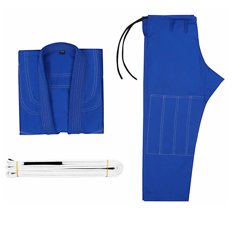 Brazilian Jiu-jitsu training gear set with top and trousers in cotton blend fabric