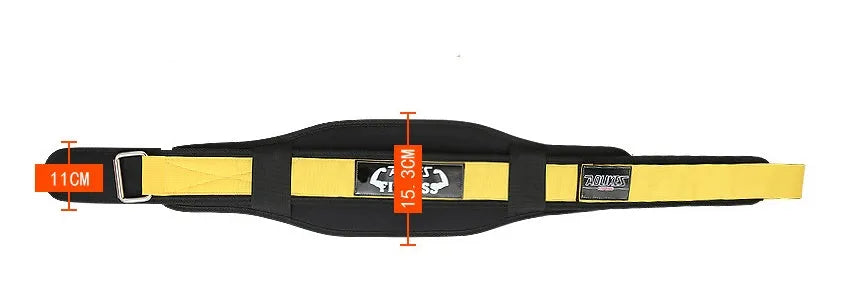 Black nylon fitness weightlifting waistband belt for adult training