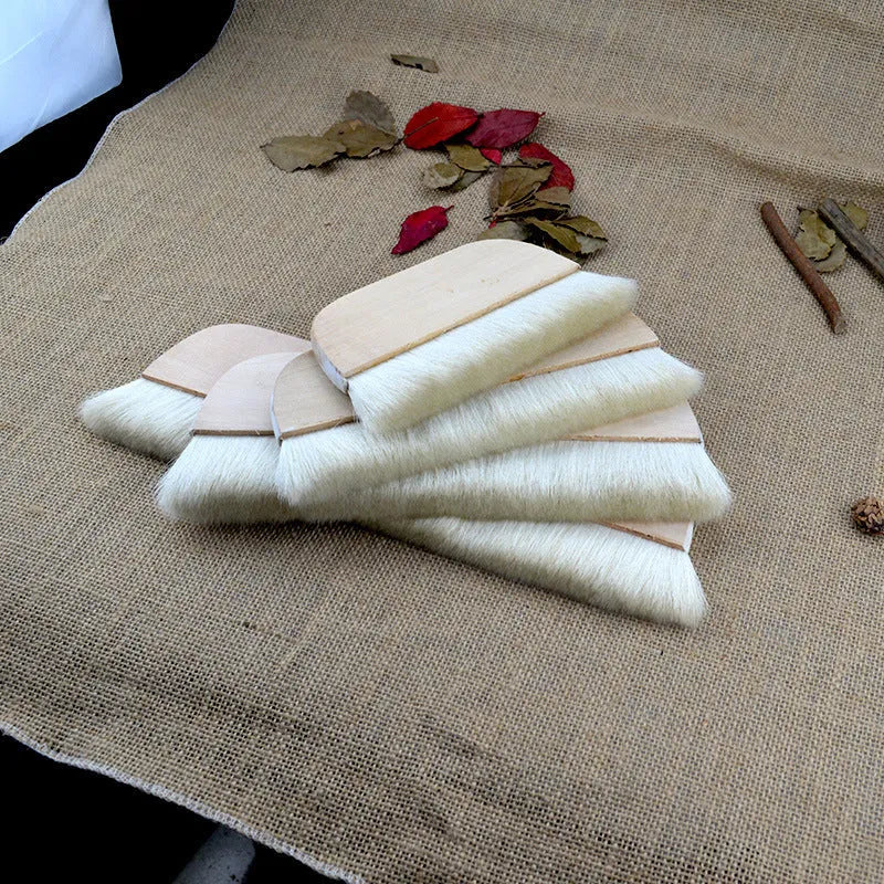 Wool brush art mounting paste board shading tool in four available sizes with natural wool bristles