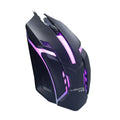 Wired computer mouse with luminous glow effect in black or white colour with USB cable