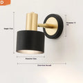 Nordic style iron wall lamp with iron shade showing contemporary design for bedside or living room lighting