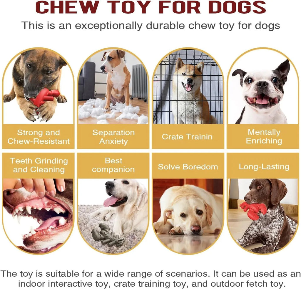 Red hard dog chew toy for aggressive chewers measuring 170mm for large breed dogs