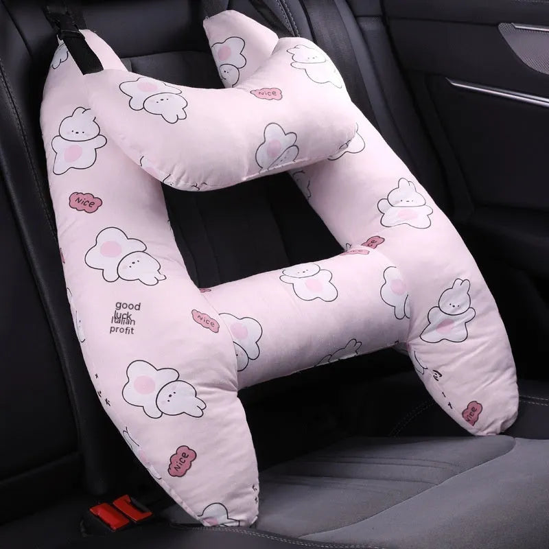 55x70cm car headrest pillow with cartoon pattern and pearl cotton filling