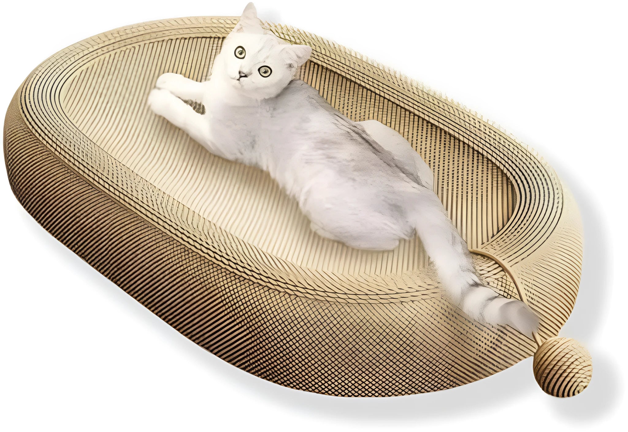 Ultra large natural sisal cat scratching board with integrated lounging platform in L or XL sizes