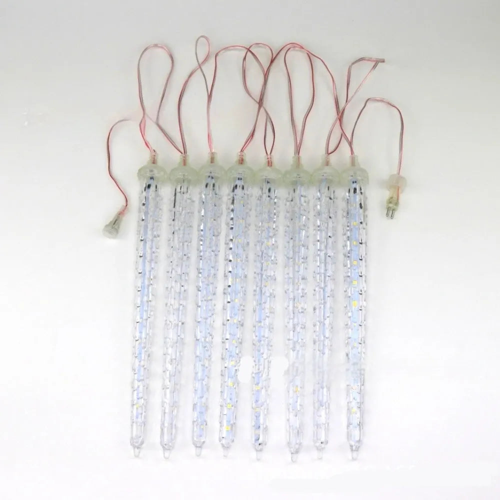 LED ice cone meteor shower solar festoon lamp with remote control in flower shape design