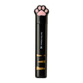 Closed and open views of cute cat paw design mini folding scissors in various colours.