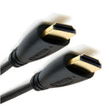Gold-plated HDMI cable with male connectors at both ends, showing multiple length options