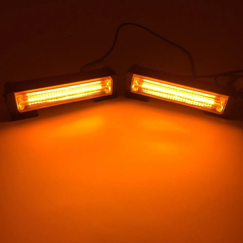 Yellow 208 model drag strobe warning light with aluminium alloy housing measuring 160mm
