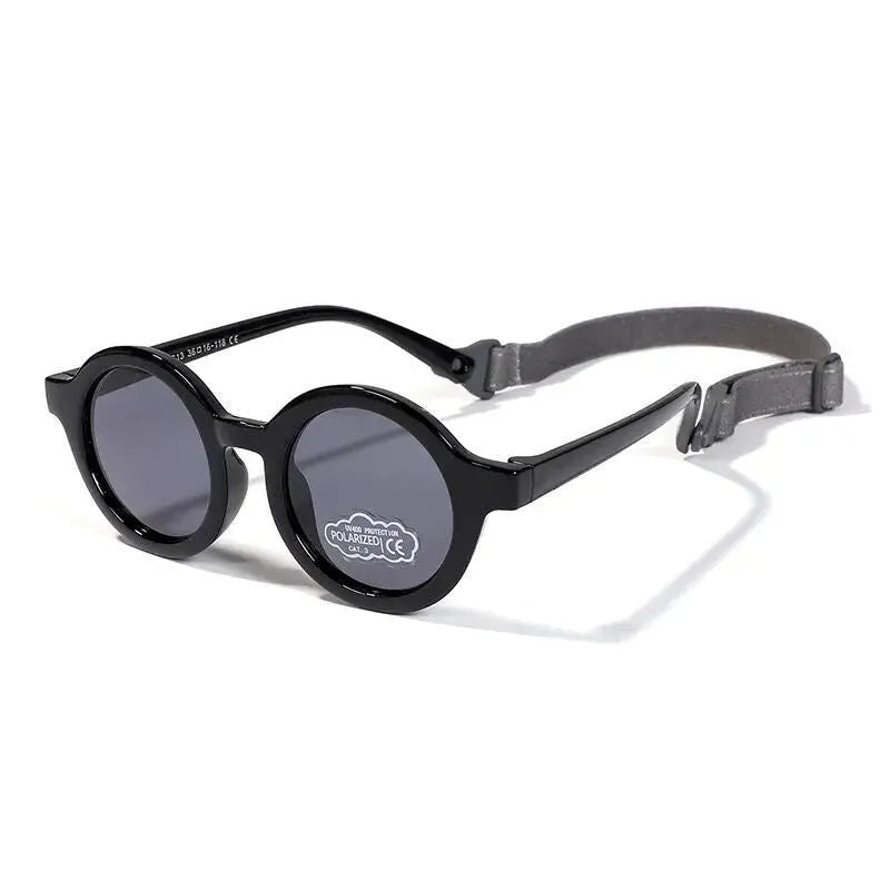 Children's UV400 polarized sunglasses with round frames for ages 0-3 years in multiple colour options
