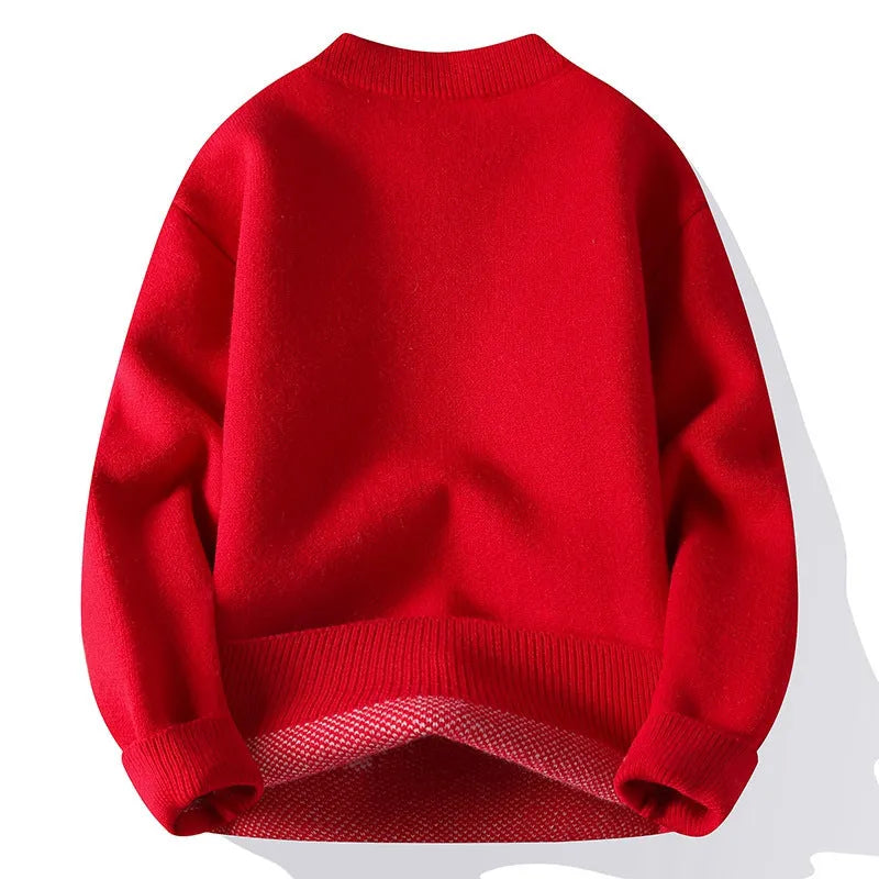 Men's loose fit knitted pullover jumper with ribbed hemline in multiple colour options