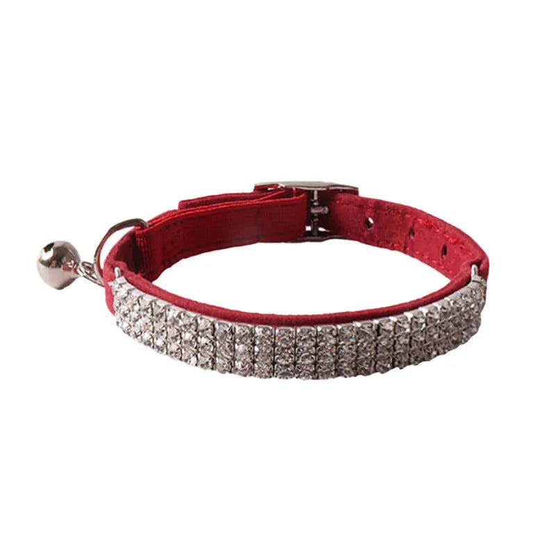 Flannel gang drill cat collar with elastic buckle in multiple colour options