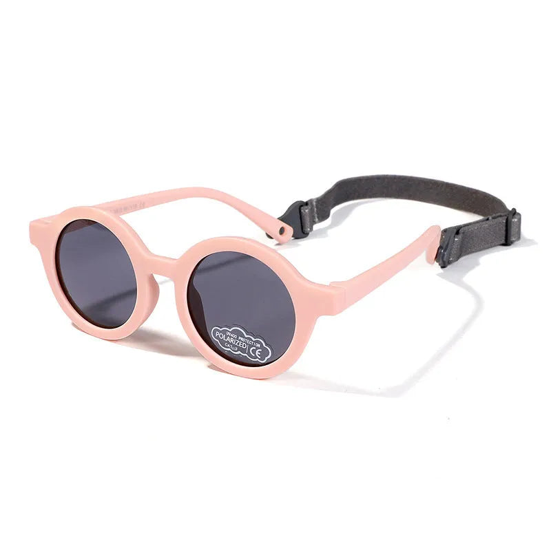 Children's UV400 polarized sunglasses with round frames for ages 0-3 years in multiple colour options