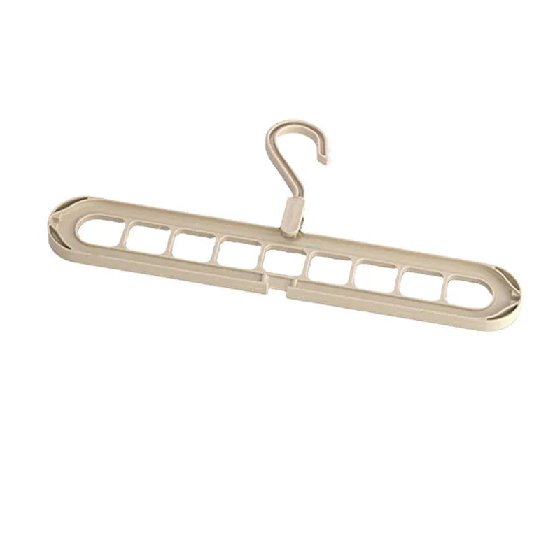 Green nine-hole plastic folding pant rack hanger for trousers and skirts