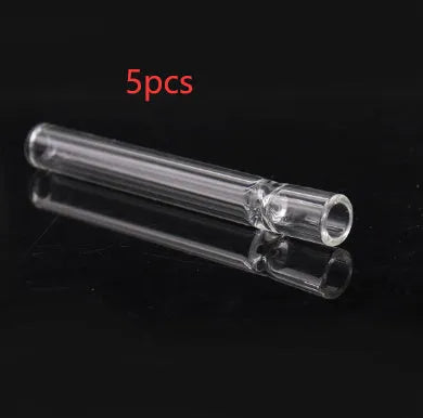 Clear glass telescopic straight smoke pipe with a suction nozzle