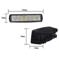 Black automotive auxiliary LED light with die-cast aluminium housing and bracket mounting
