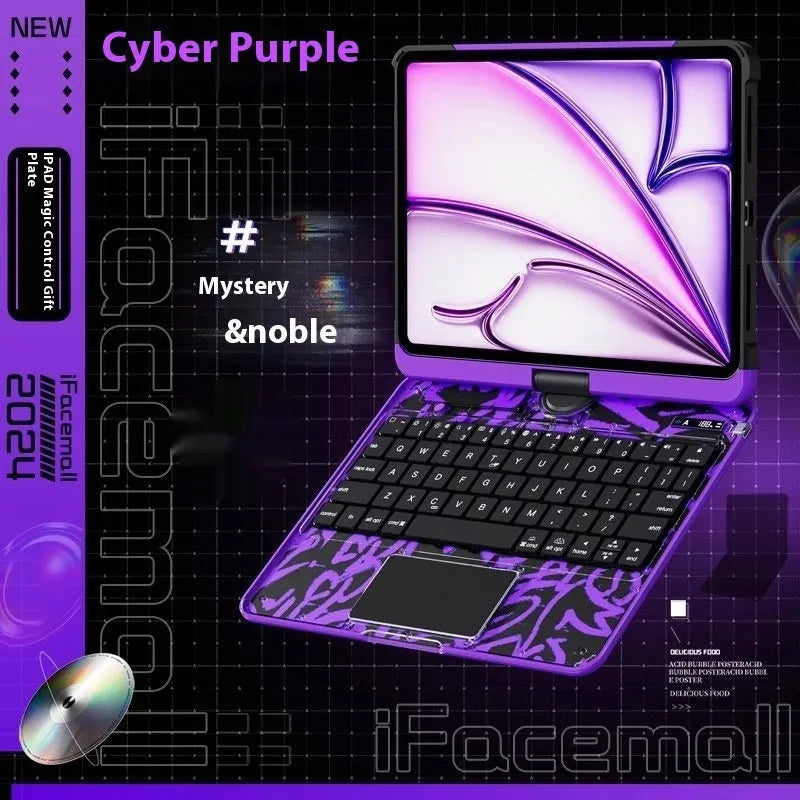 Blue iPad Pro 11 keyboard protective case with PC shockproof construction and anti-fingerprint surface
