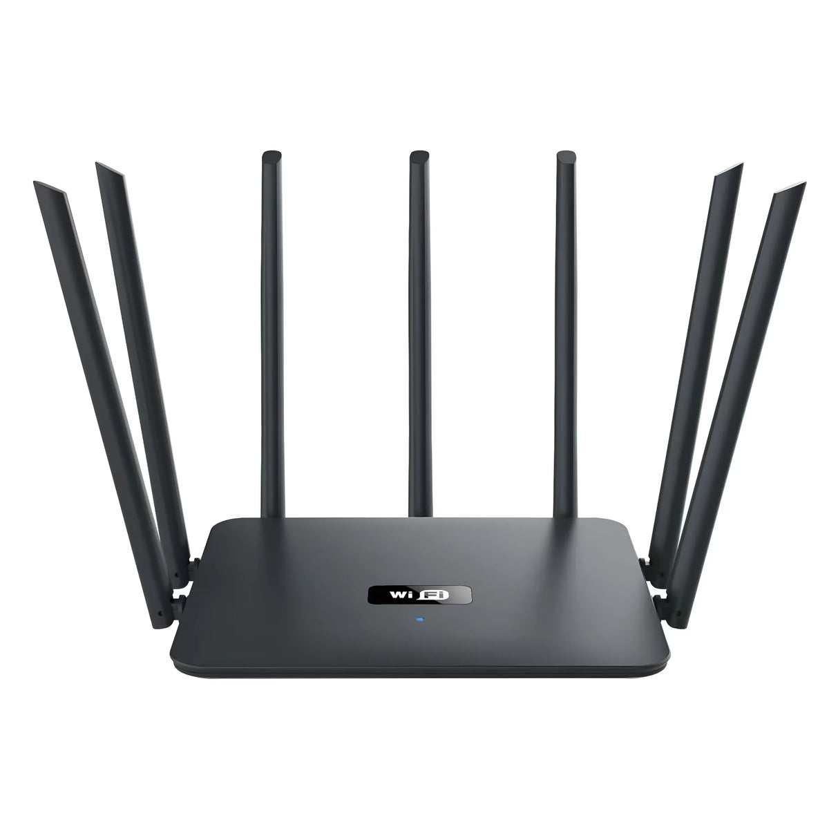 Black and white dual-band 5G gigabit router with multiple antennas for whole-home wall-through wifi coverage