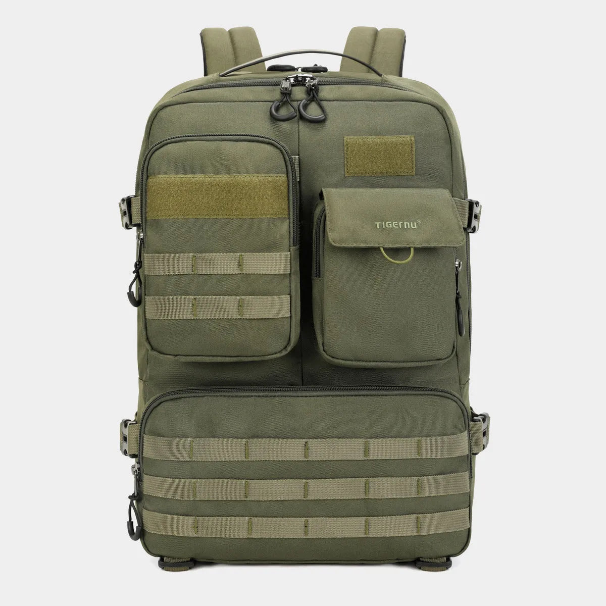 Army Green tactical backpack with 17-inch size and 20-35L capacity for outdoor use