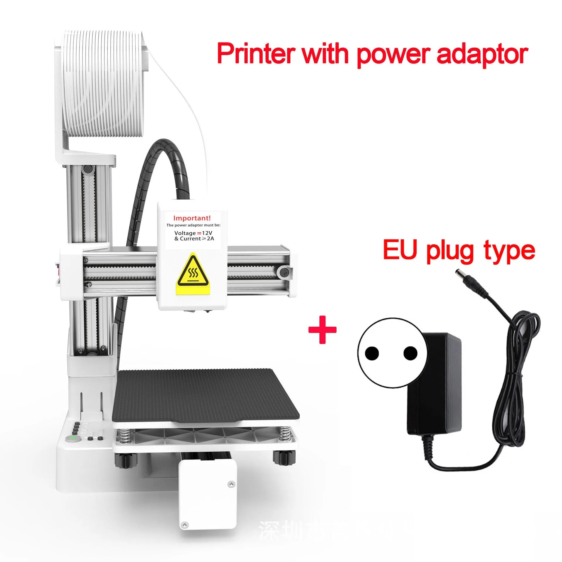 EasyThreed K10 white 3D printer with 175mm build volume compatible with TPU and PLA filaments