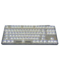 Transparent plastic key cap 132-key set for keyboard replacement with UK ISO layout compatibility